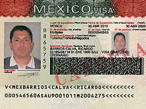 MEXICO VISA SAMPLE